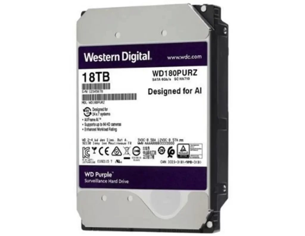 هارد اینترنال 18 ترا بنفش وسترن دیجیتال WD180PURZ ظرفیت 18 ترابایت (1)