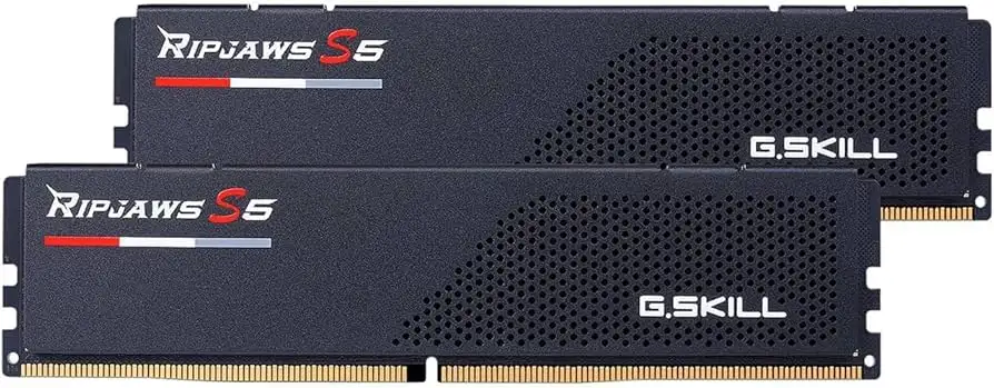 رم کامپیوتر DDR5 دو کاناله 6400 مگاهرتز CL32 جی اسکیل مدل Ripjaws S5 Black ظرفیت 32 گیگابایت (1)