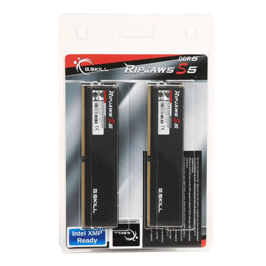 رم کامپیوتر DDR5 دو کاناله 6400 مگاهرتز CL32 جی اسکیل مدل Ripjaws S5 Black ظرفیت 32 گیگابایت (3)