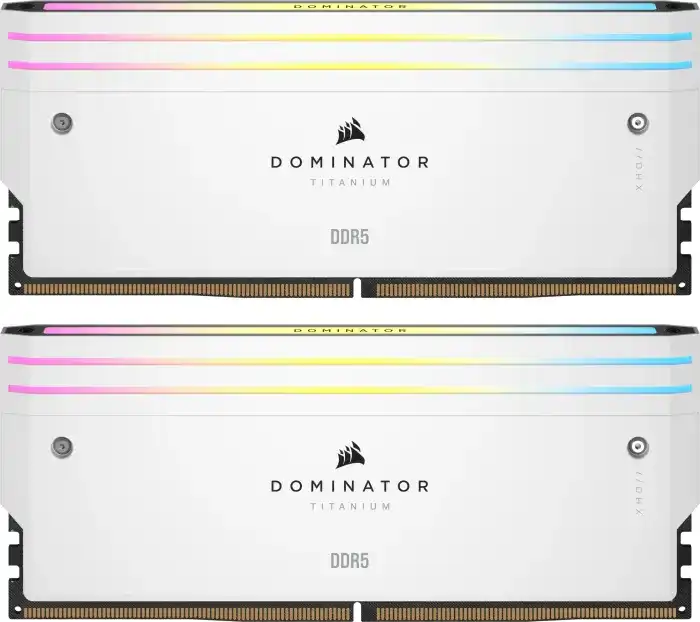 رم کامپیوتر DDR5 کورسیر دو کاناله 6600 مگاهرتز CL32 مدل DOMINATOR TITANIUM RGB White ظرفیت 96 گیگابایت (2)