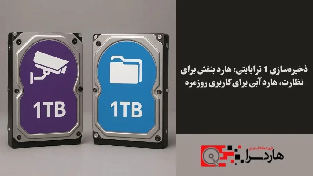 ذخیره‌سازی 1 ترابایتی هارد بنفش برای نظارت، هارد آبی برای کاربری روزمره