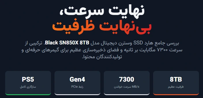 خرید SSD وسترن دیجیتال Black SN850X ۸ ترابایت